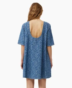 Ganni Mini Jurk Jacquard Denim A-Line Midden Blauw*Dames Jurken