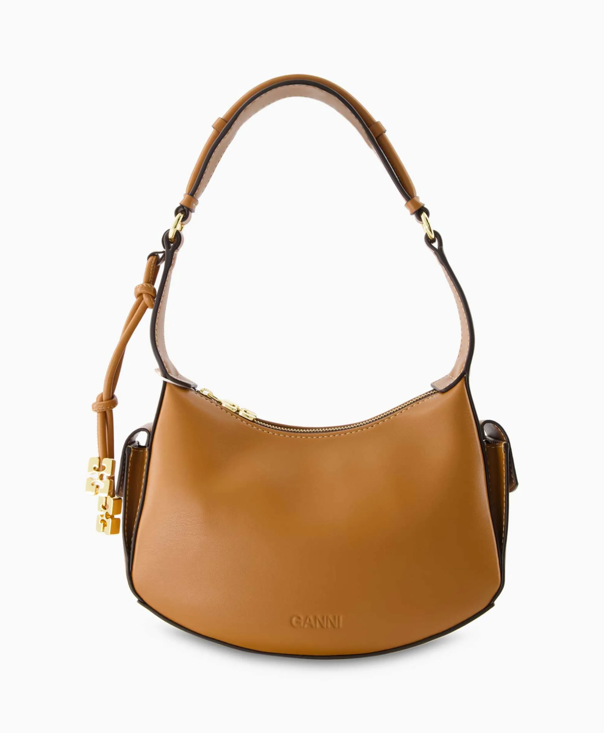 Ganni Schouder / Hand Tas Shoulder Cognac*Dames Tassen