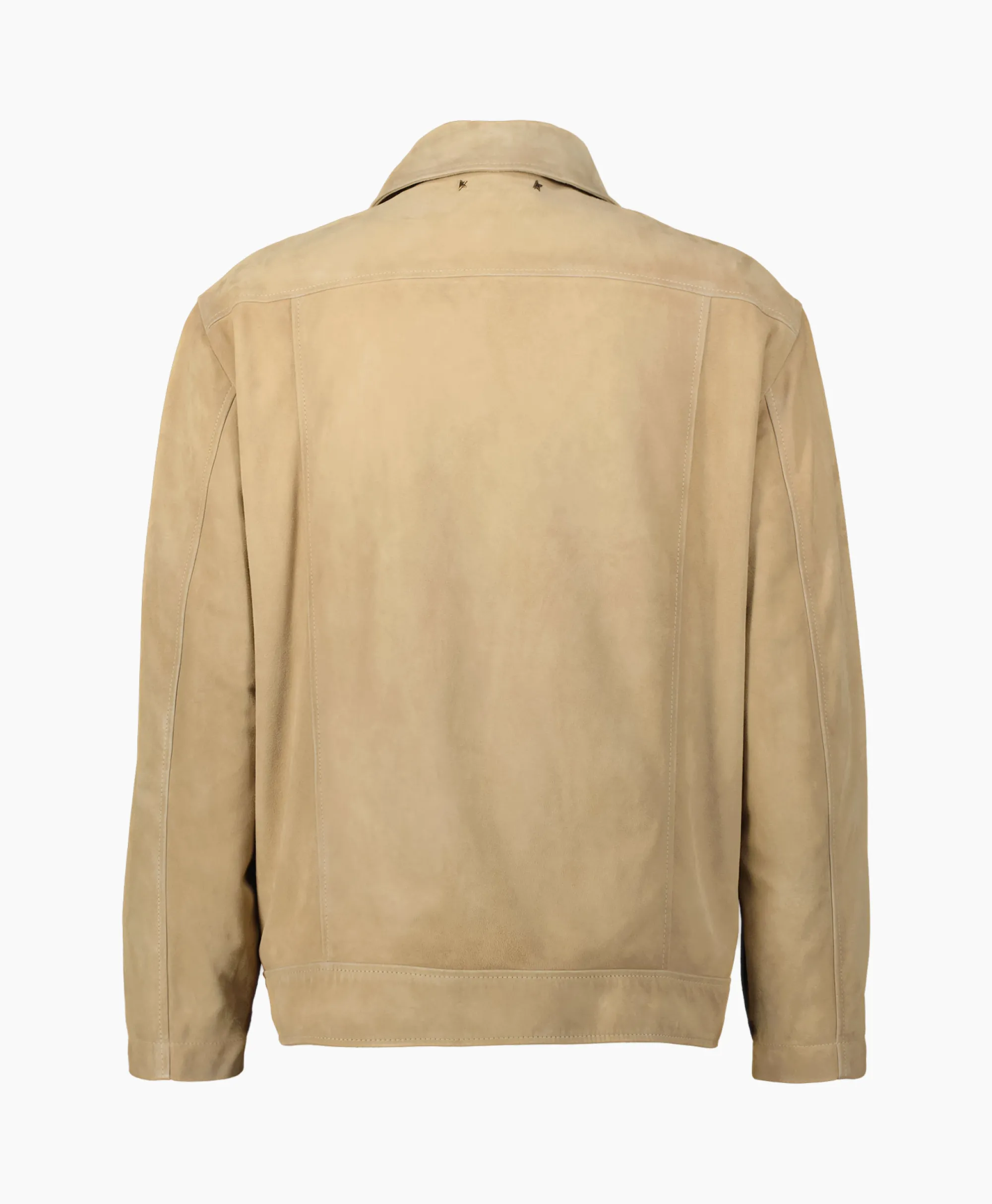 Golden Goose Jack Journey M's Full Zip Coach Waxed Leather Taupe*Heren Jassen