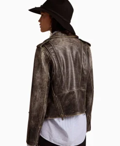 Golden Goose Leren Jas Golden W's Chiodo Distressed Bull Leathe Zwart*Dames Jassen