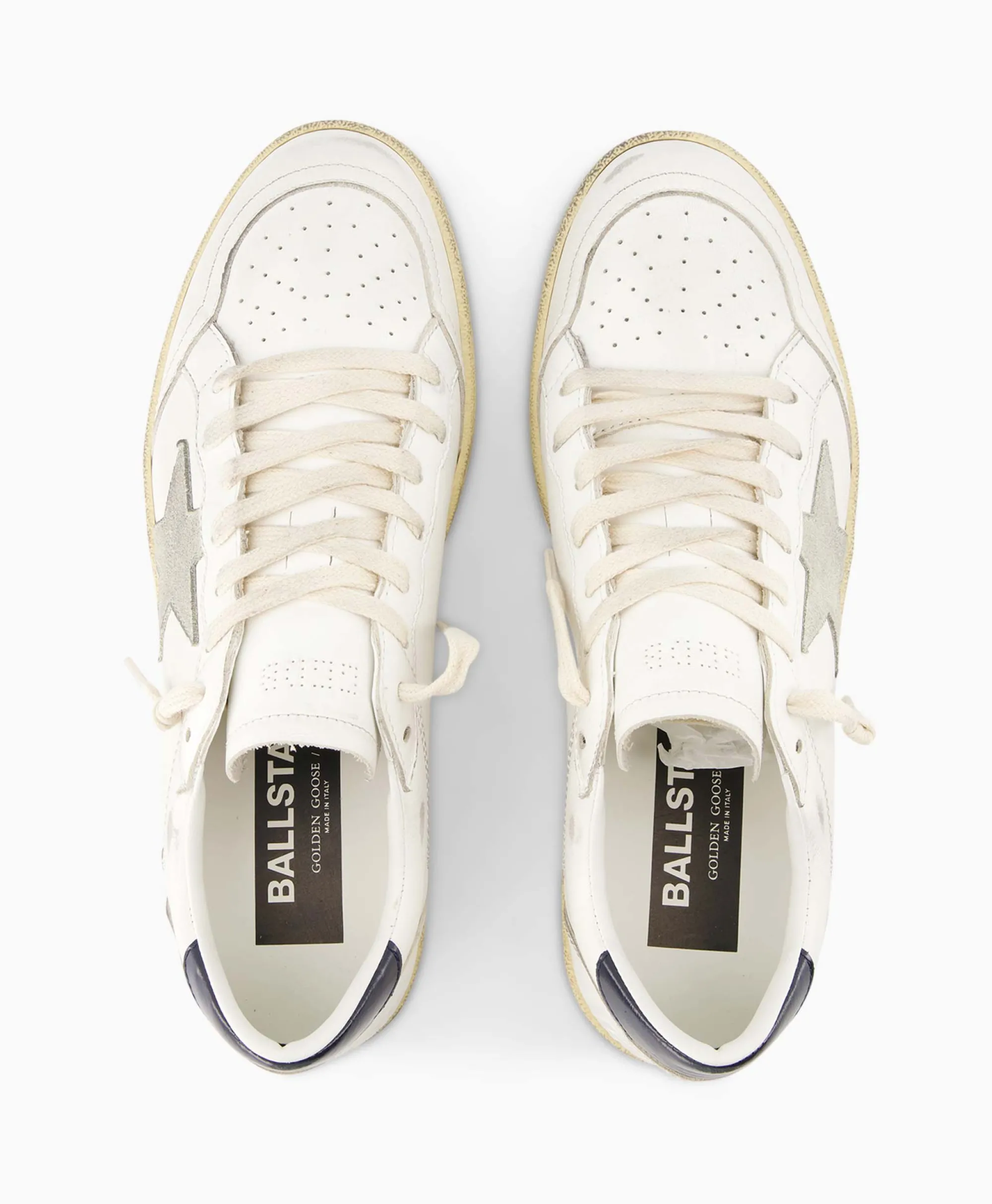 Golden Goose Sneaker Ballstar Leather Upper Suede Star Shiny Le Off White*Heren Sneakers