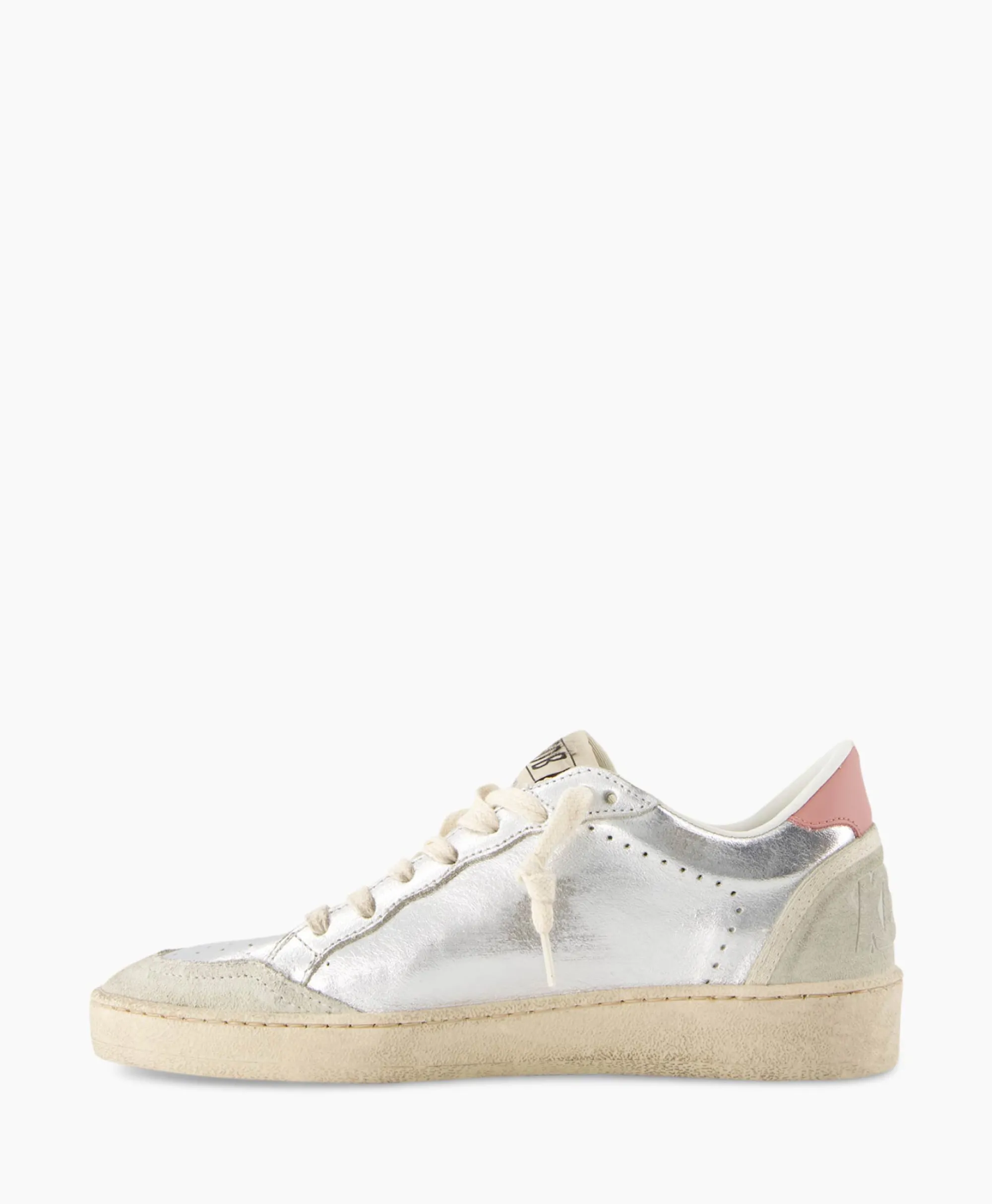 Golden Goose Sneaker Ballstar Laminated Upper Washed Suede Star Zilver*Dames Sneakers