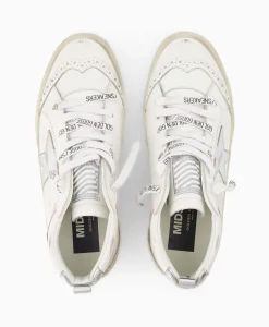 Golden Goose Sneaker Mid Star Leather Upper And Wave Wit*Dames Sneakers