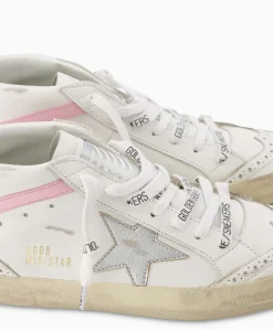 Golden Goose Sneaker Mid Star Leather Upper And Wave Wit*Dames Sneakers