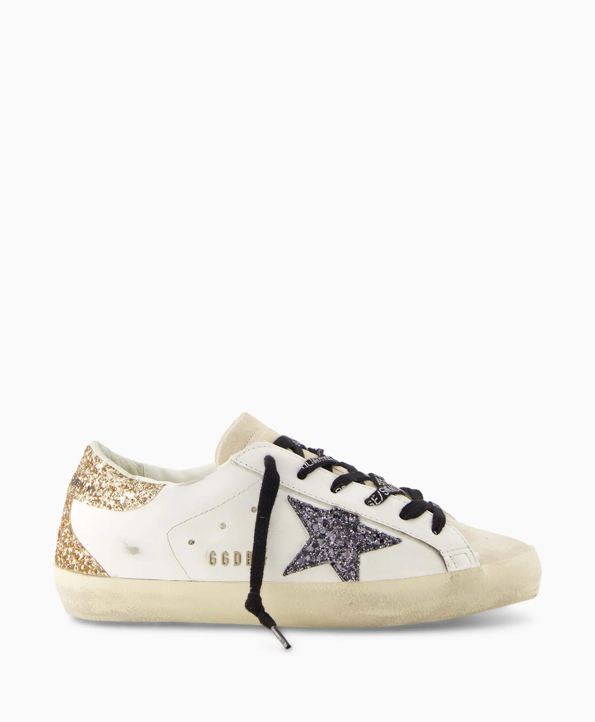 Golden Goose Sneaker Super-Star Leather Upper Glitter Star Off White*Dames Sneakers