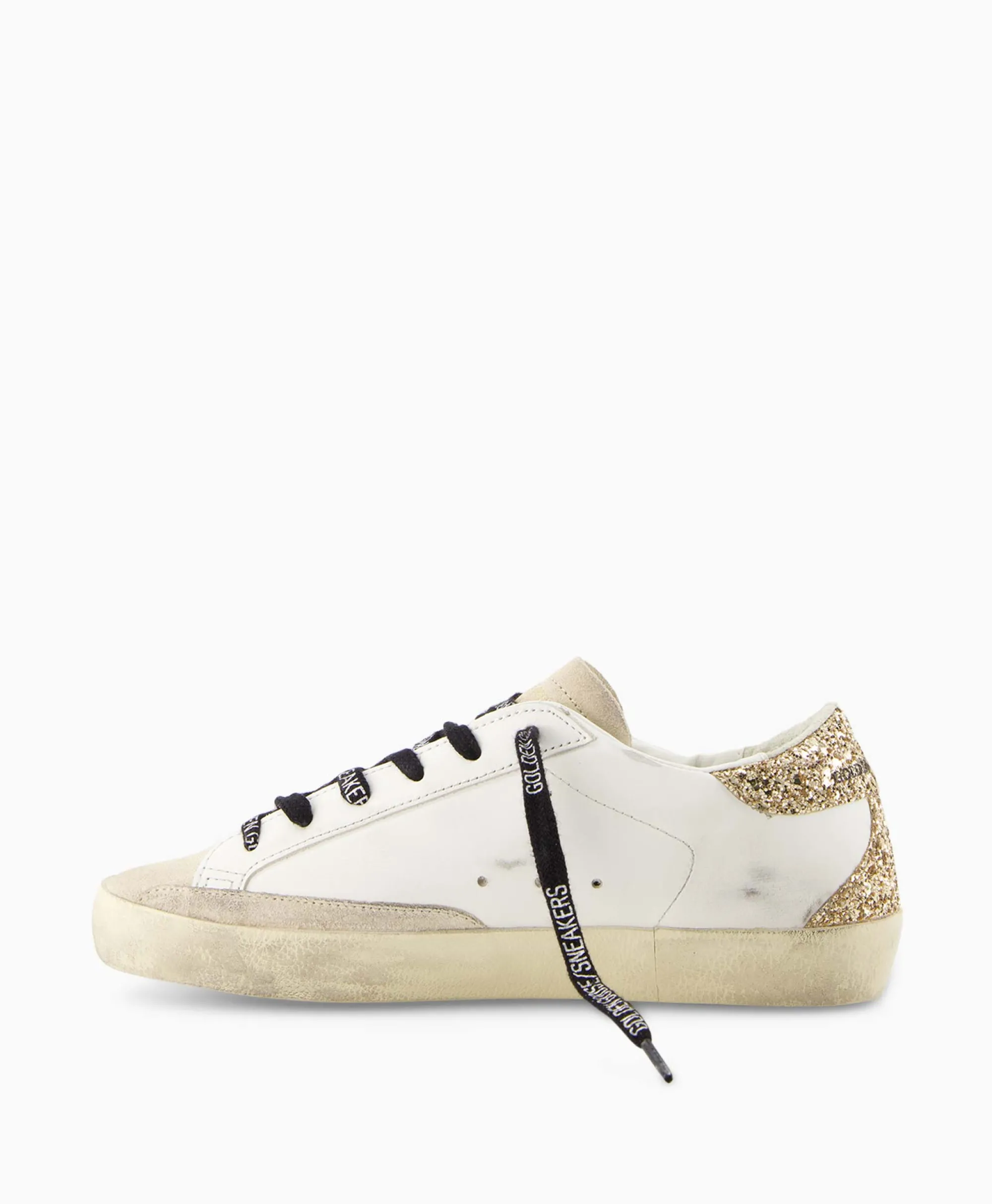 Golden Goose Sneaker Super-Star Leather Upper Glitter Star Off White*Dames Sneakers