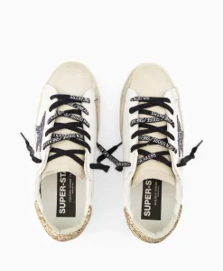 Golden Goose Sneaker Super-Star Leather Upper Glitter Star Off White*Dames Sneakers