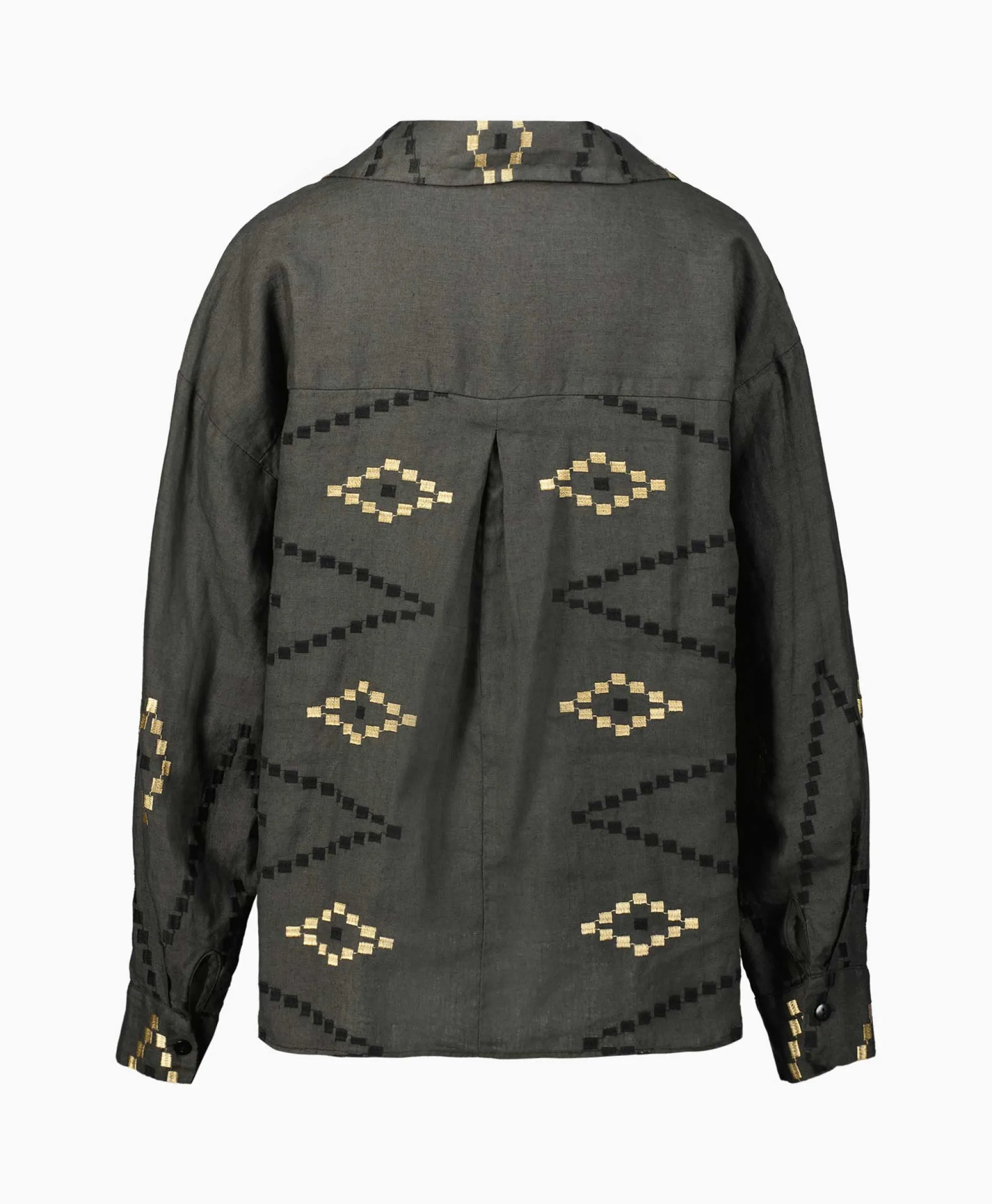 Greek Archaic Kori Blouse Wrap Zig Zag Khaki*Dames Blouses