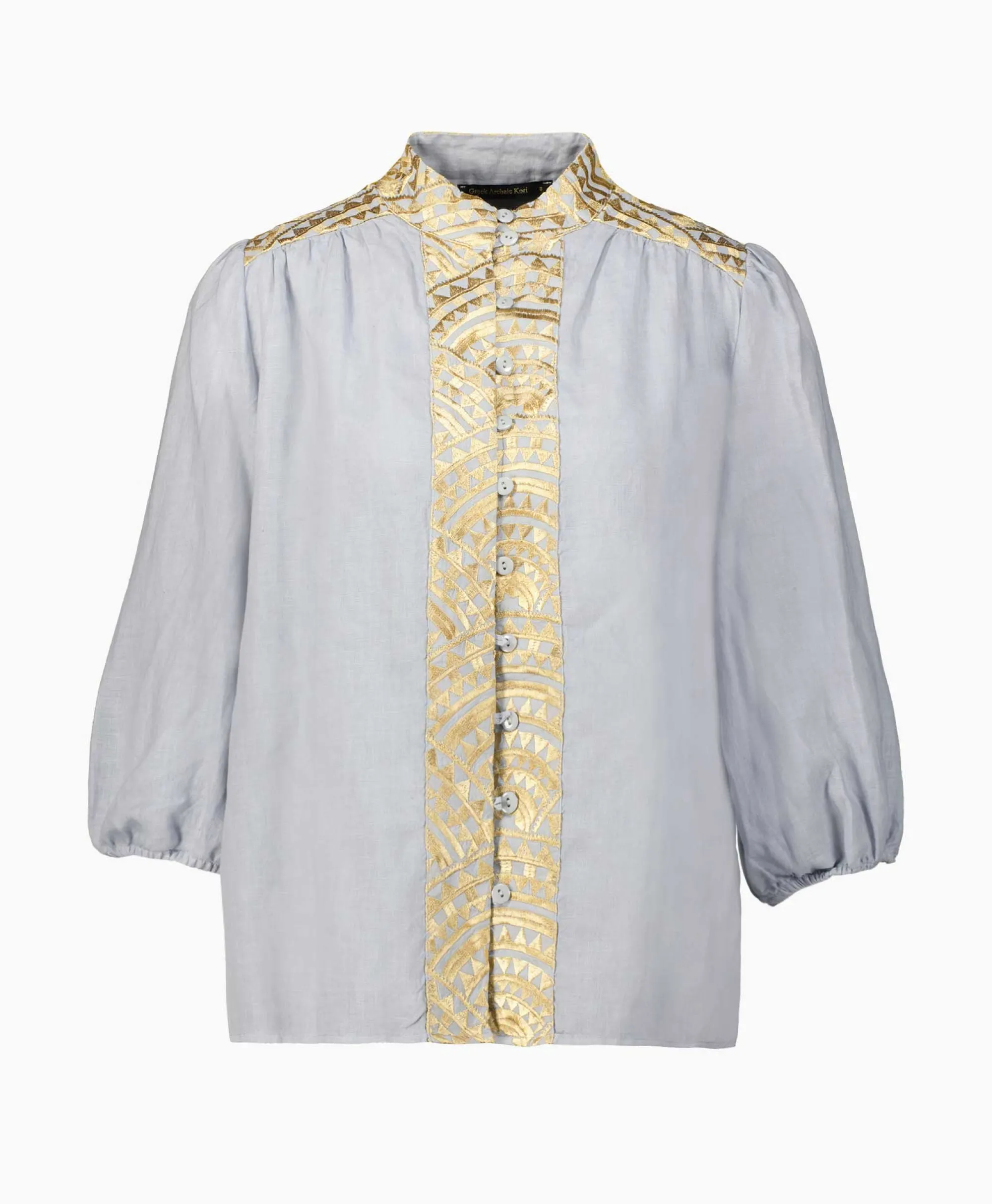 Greek Archaic Kori Top New All Over 3/4 Sleeves Licht Grijs*Dames T-Shirts & Tops