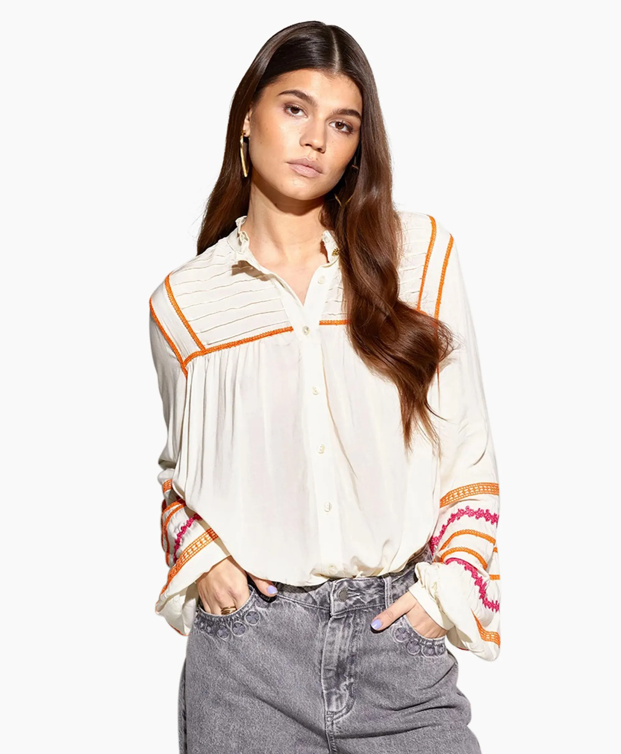 Harper & Yve Harper & Yve Blouse Taylor-Ls Off White*Dames Blouses