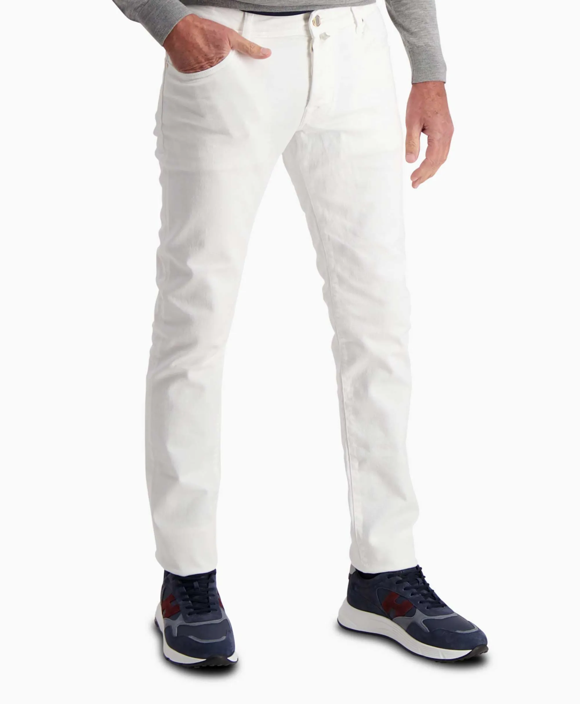 Jacob Cohen Jeans Nick Slim Wit*Heren Broeken