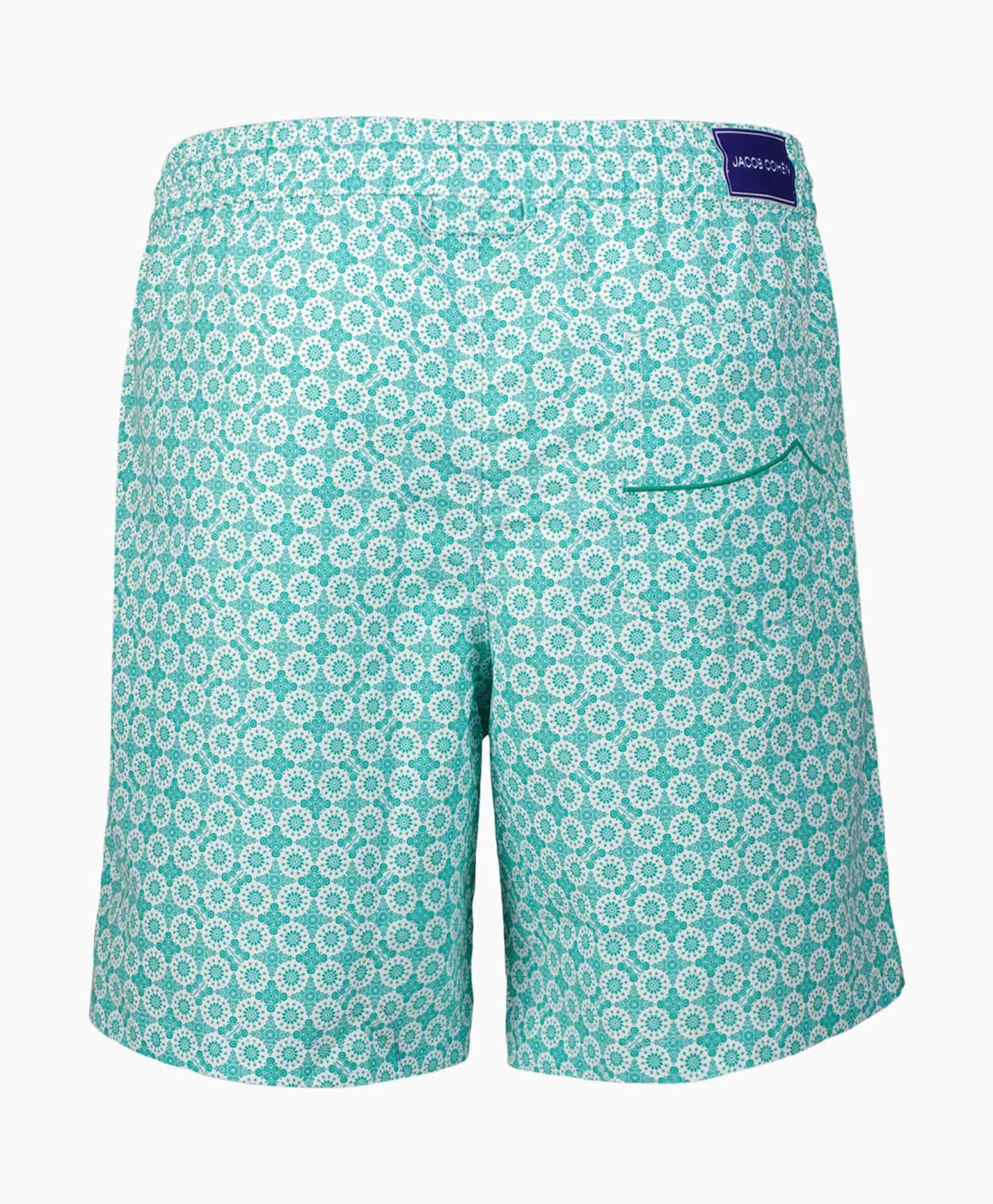 Jacob Cohen Zwembroek Circles Print Groen*Heren Zwembroeken