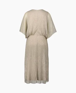 Joseph Ribkoff Midi Jurk Korte Mouwen Wikkel Champagne*Dames Jurken