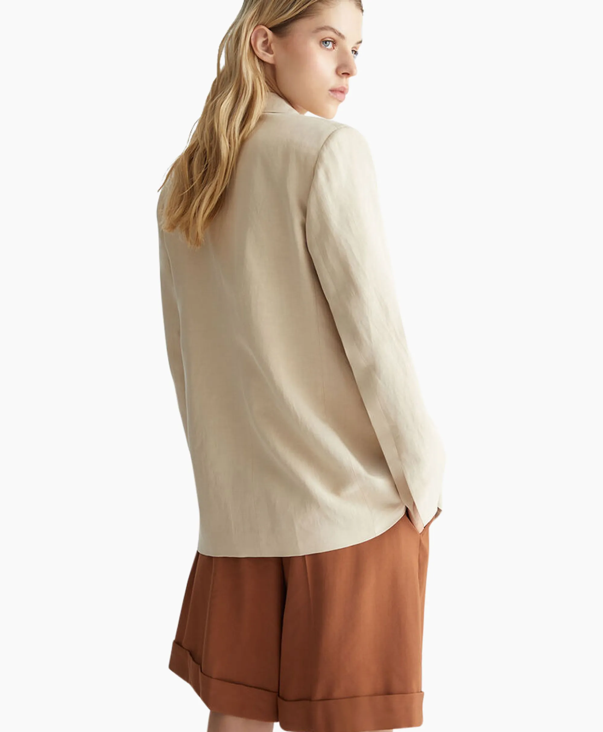 Liu Jo Blazer Giacca Loose 2 Bottoni Zand*Dames Blazers