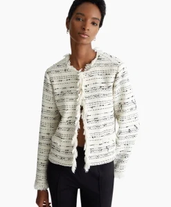 Liu Jo Blazer Giacca Senza Collo Sfrangiata Wit*Dames Blazers