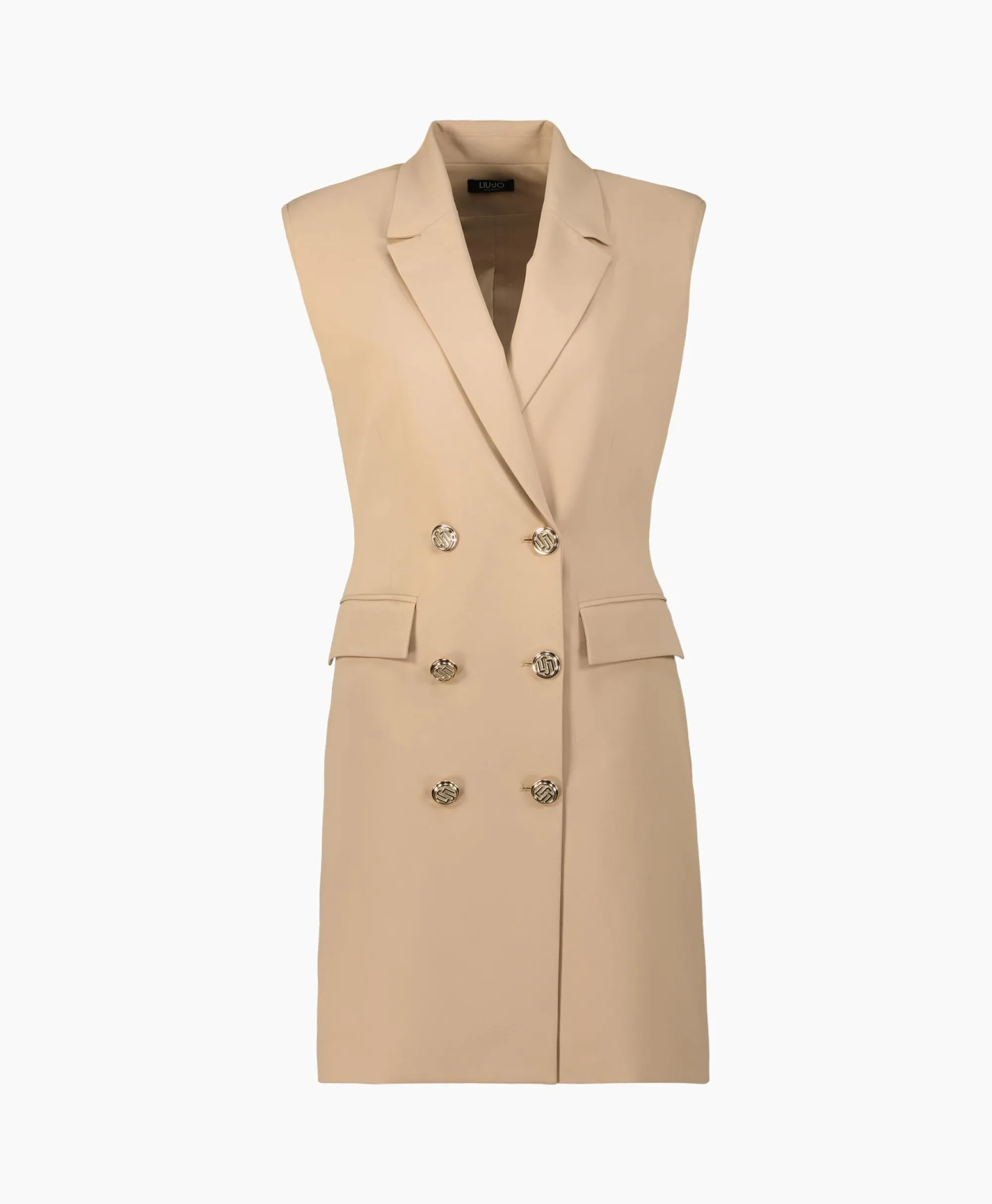 Liu Jo Mini Jurk Abito Robemanteau Beige*Dames Jurken