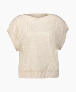 Liu Jo Spencer Maglia Chiusa M/C Ecru*Dames Truien