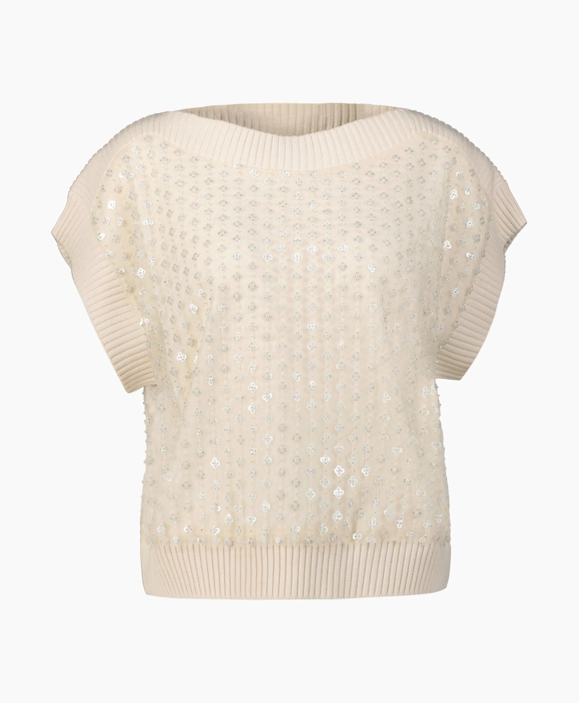 Liu Jo Spencer Maglia Chiusa M/C Ecru*Dames Truien