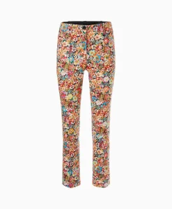 Marc Cain Pants Bloemenbroek Wp 81.11 J17 Rood*Dames Broeken