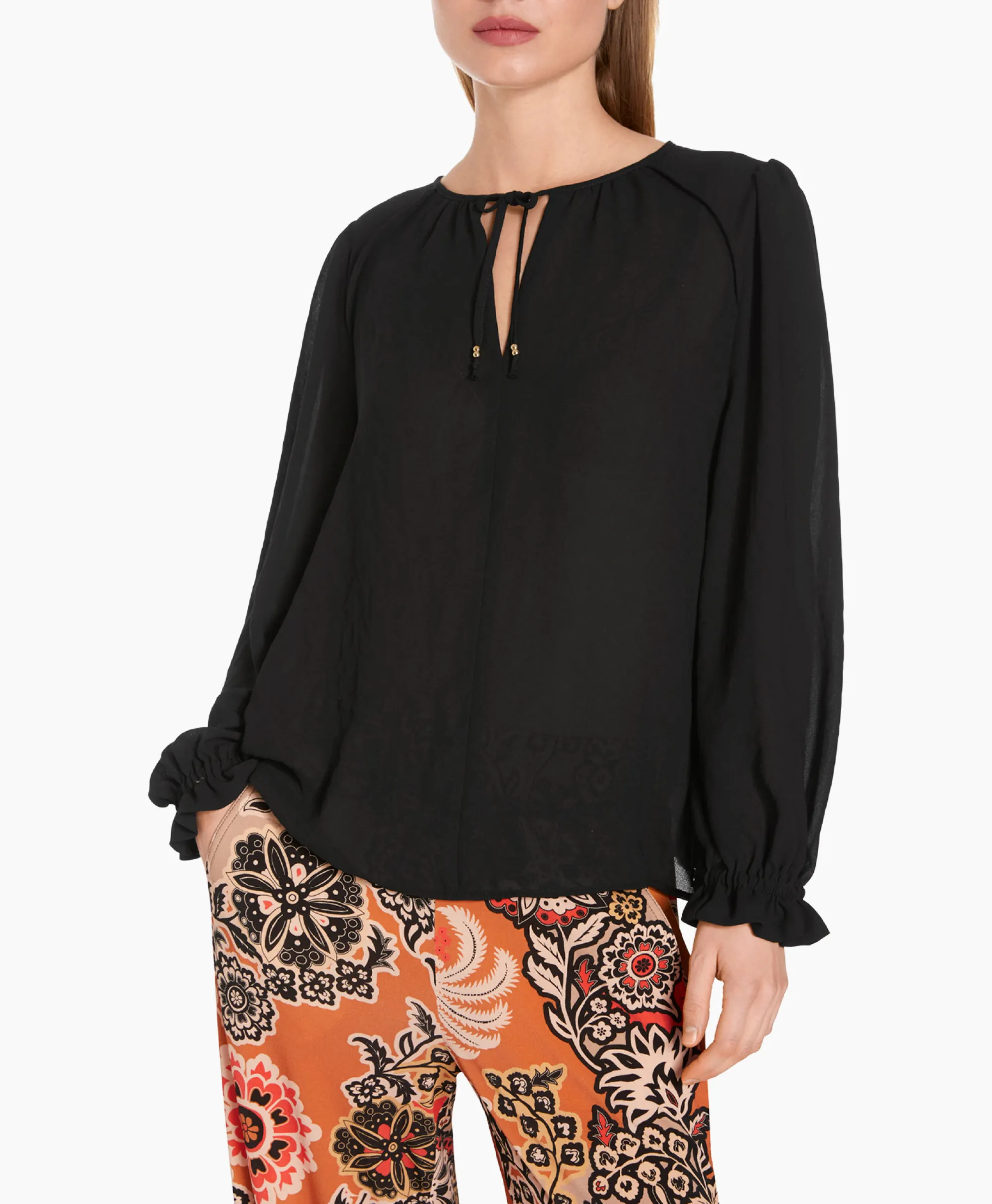 Marccain Collectie Blouse Wc 51.33 W30 Zwart*Dames Blouses