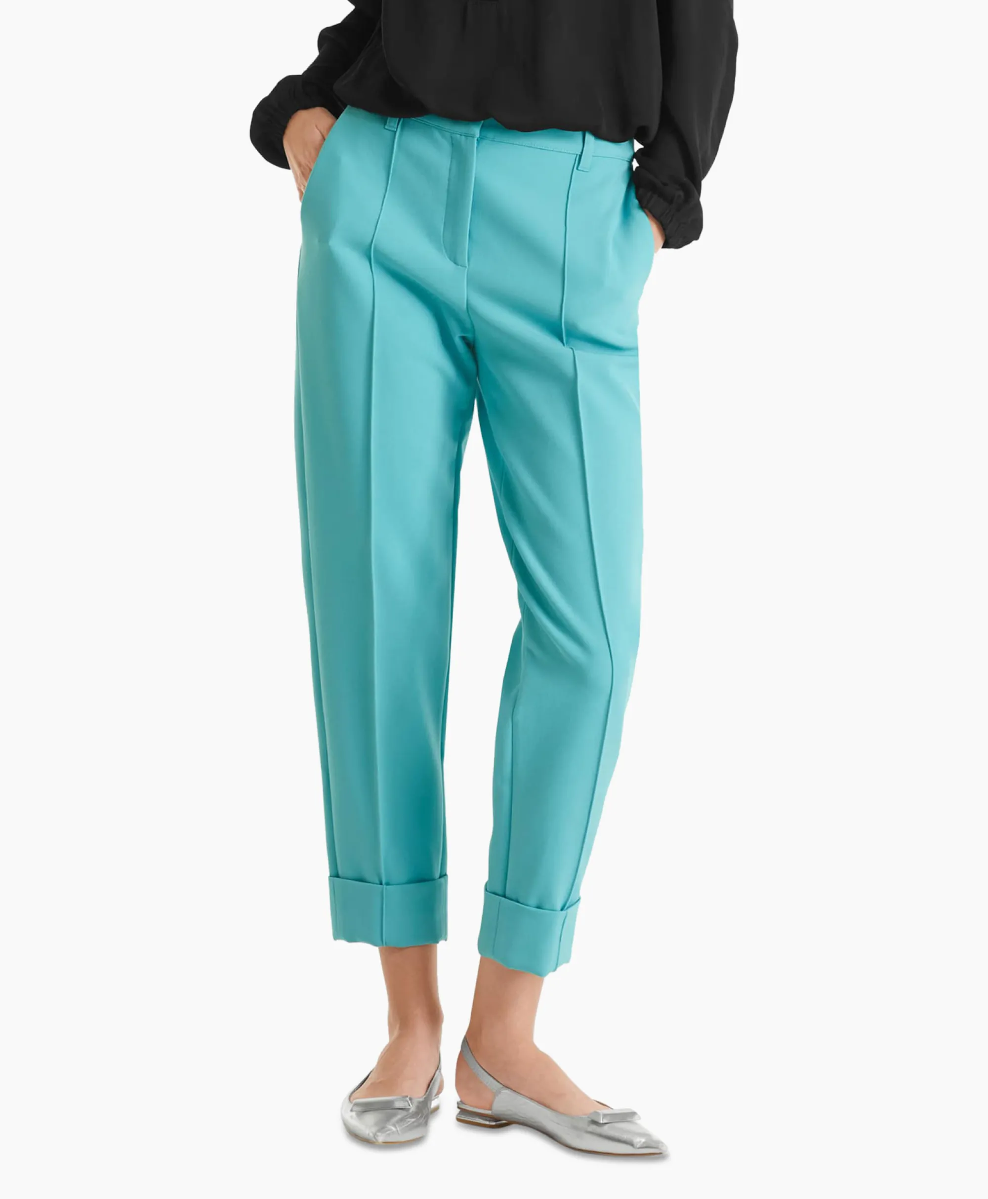 Marccain Collectie Broek Wc 81.13 W22 Turquoise*Dames Broeken