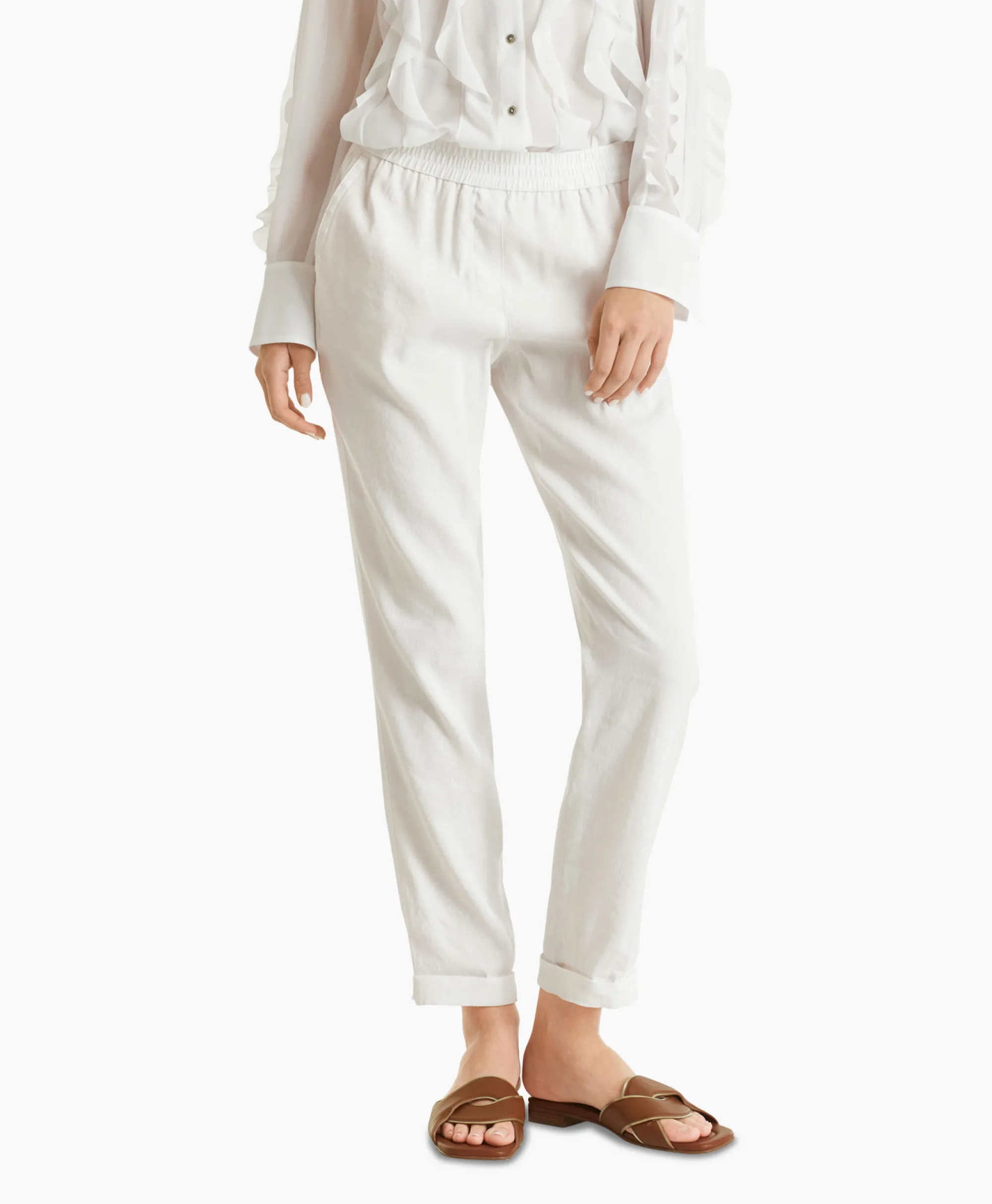 Marccain Collectie Broek Wc 81.59 W47 Off White*Dames Broeken