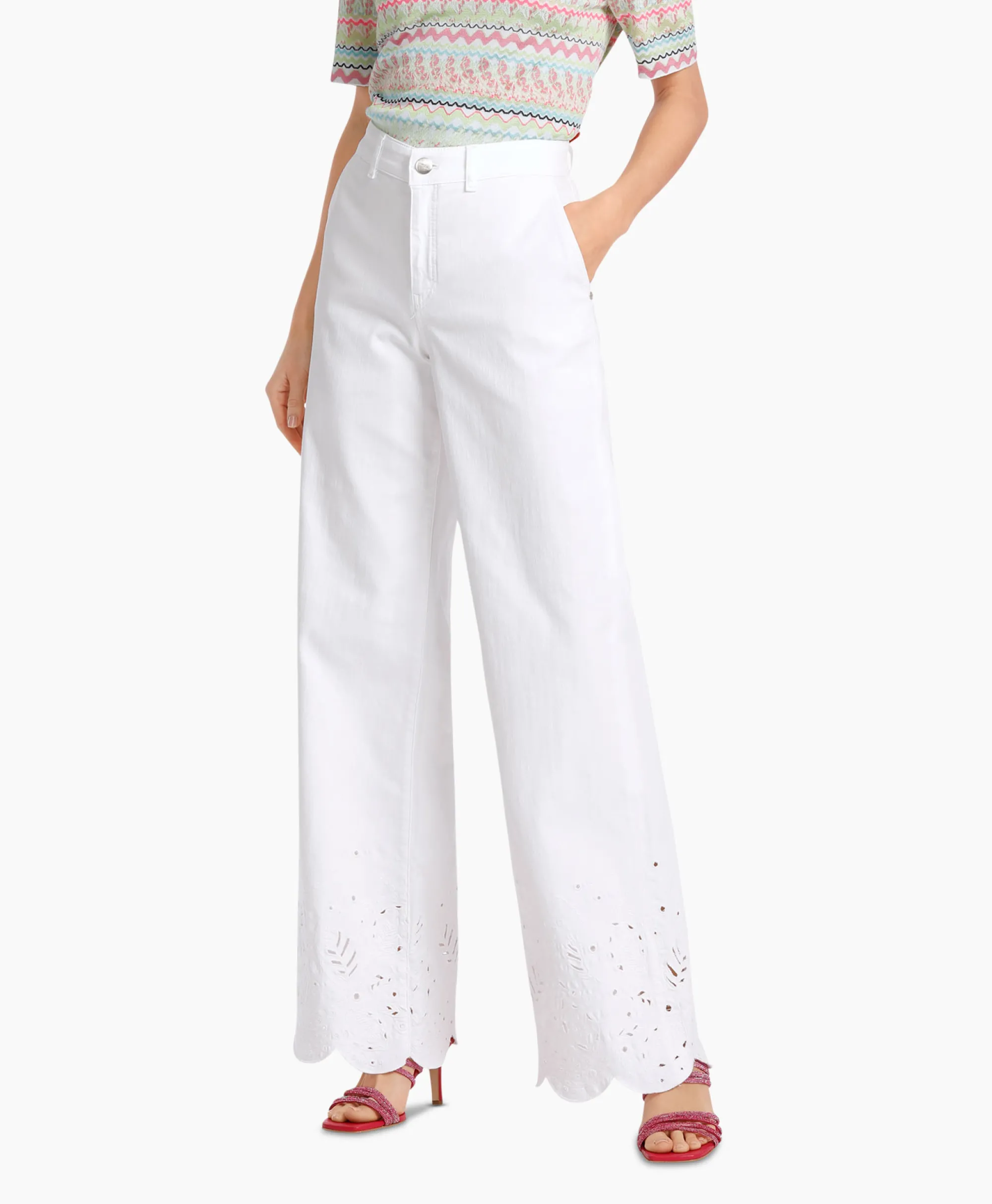 Marccain Collectie Jeans Wc 82.19 D64 Wit*Dames Broeken