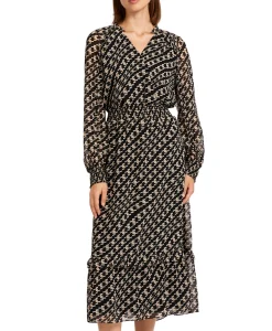 Marccain Collectie Maxi Jurk Uc 21.12 W41 Zwart*Dames Bruiloftskleding