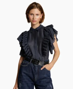 Munthe Blouse Must Donker Blauw*Dames Blouses