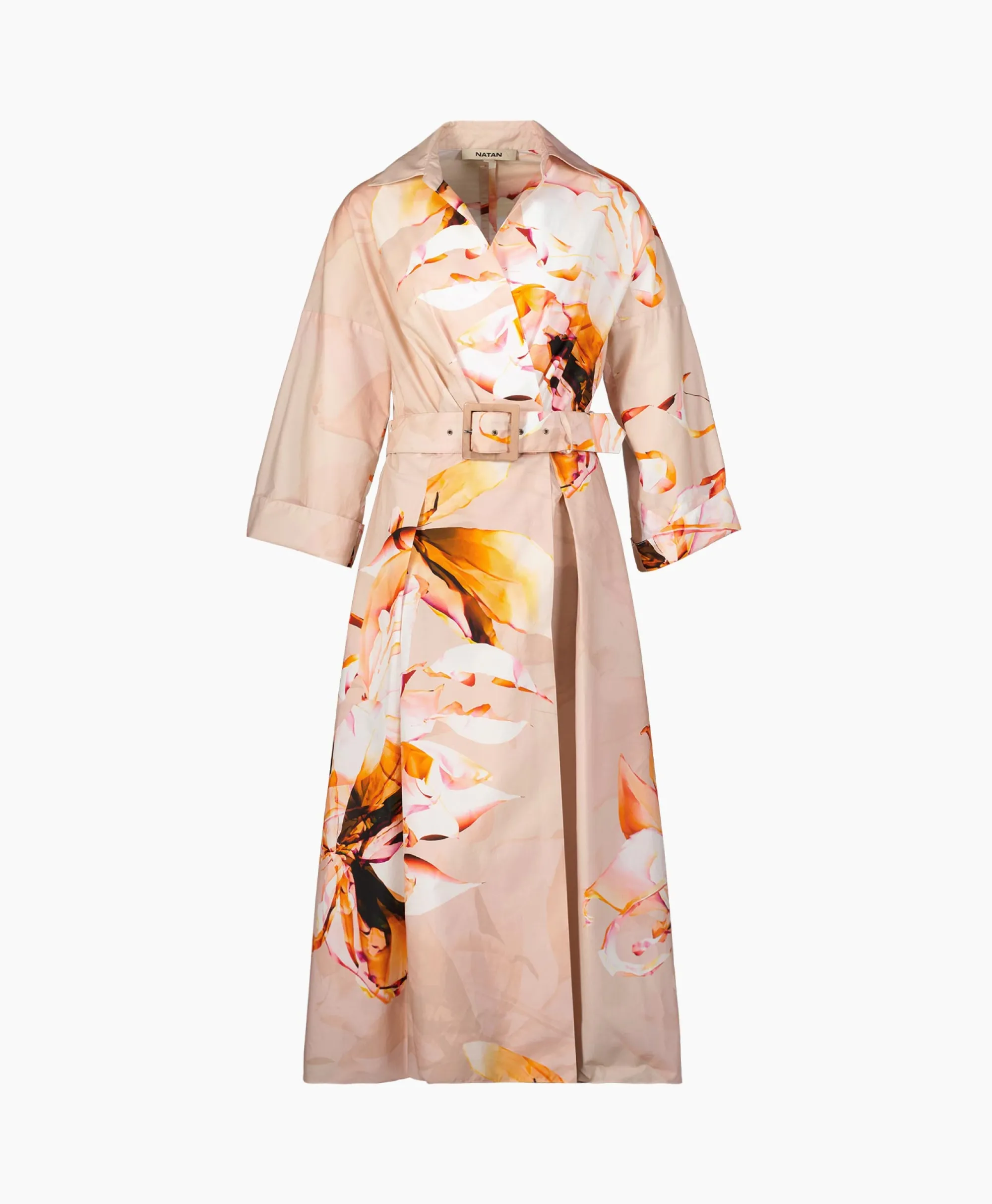 Natan Midi Jurk Arty-Nce07 Zalm*Dames Jurken