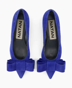 Natan Schoenen Ballerina Cam Electrico Leder Blauw*Dames Instappers