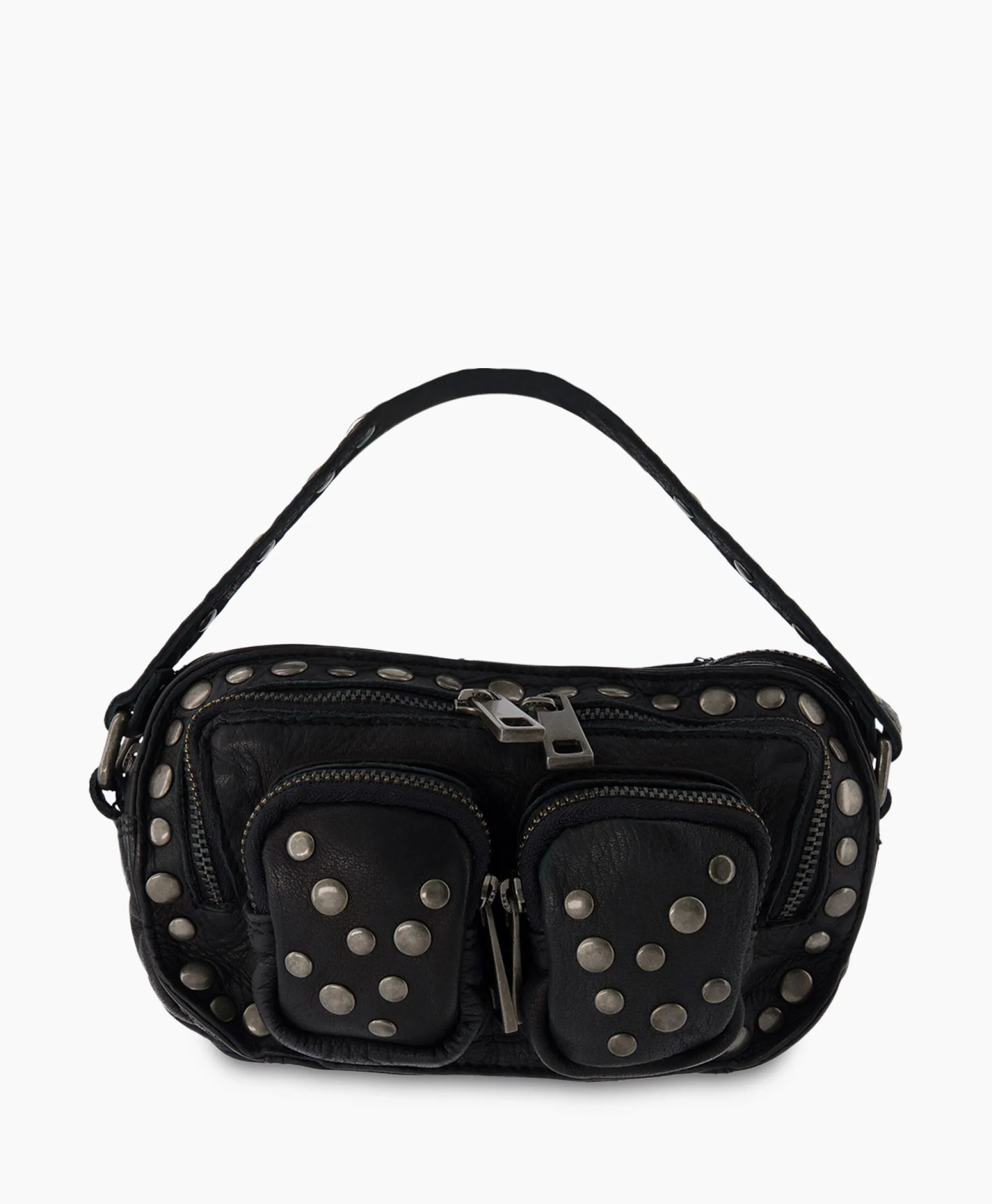 Nunoo Bags Crossbody Tas Helena Rivet Washed Black Zwart*Dames Tassen