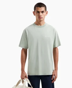 Olaf Hussein T-Shirt Korte Mouw Pixelated Face Groen*Heren T-Shirts