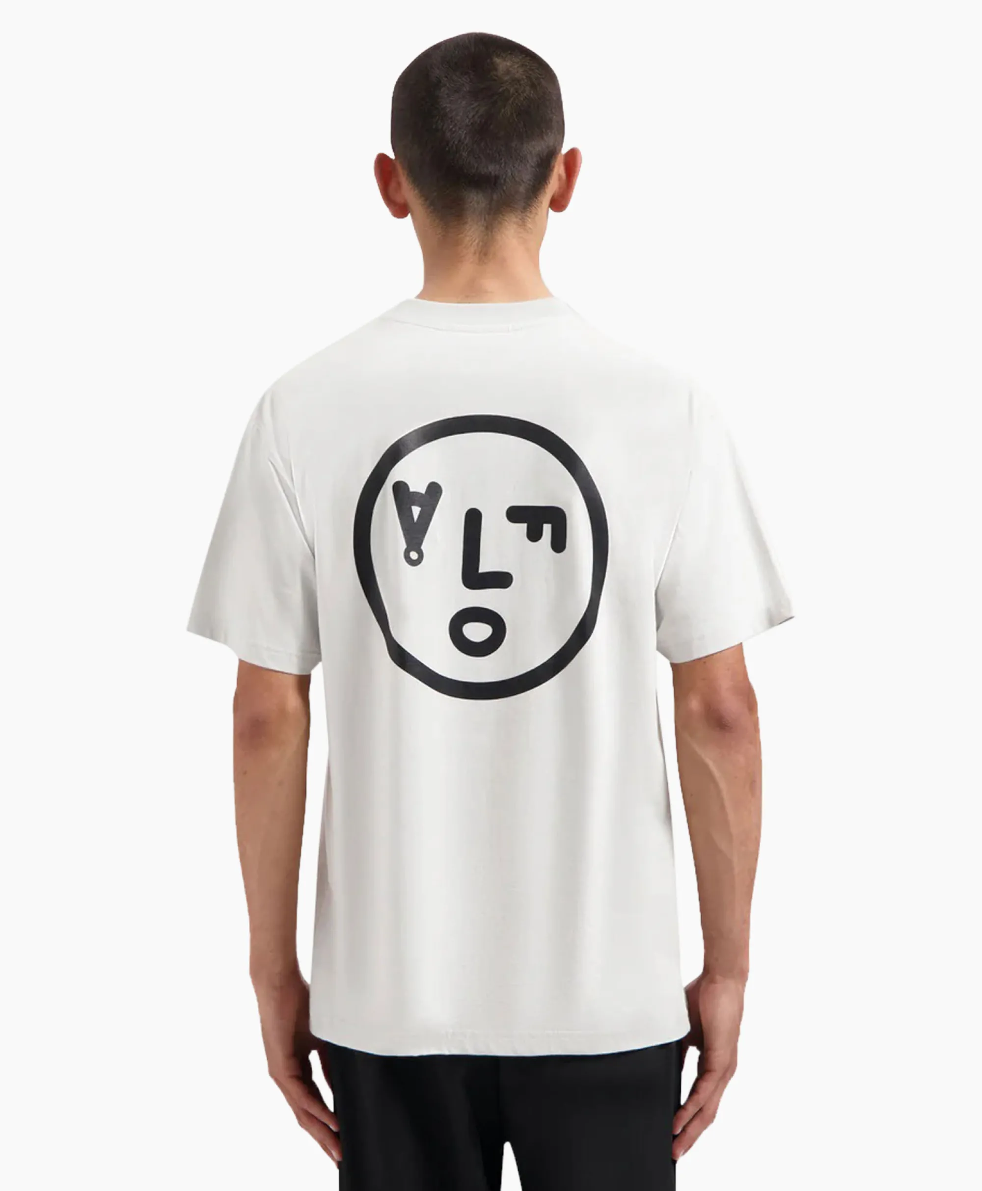 Olaf Hussein T-Shirt Korte Mouw Face Wit*Heren T-Shirts