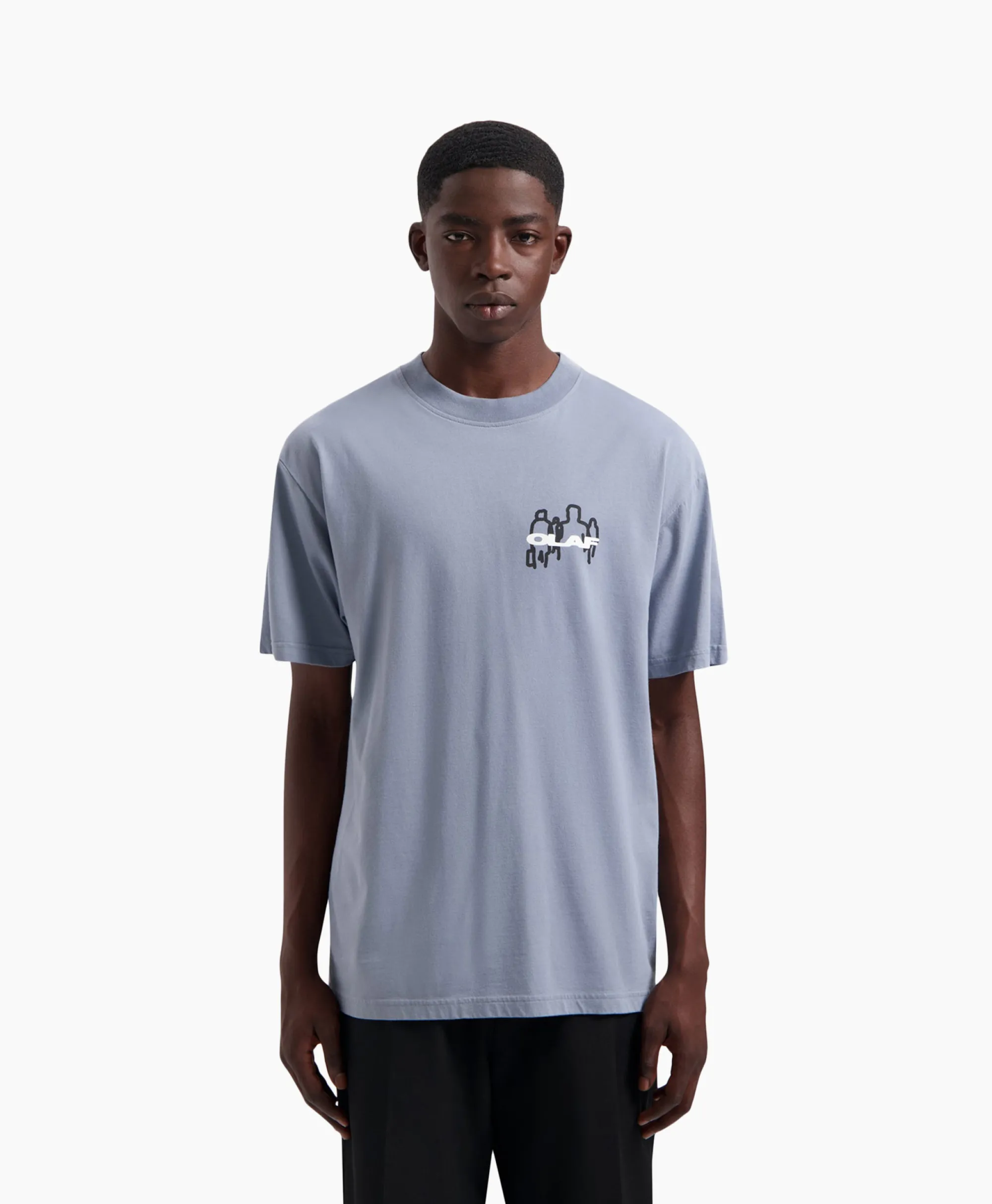 Olaf Hussein T-Shirt Transit Tee Blauw*Heren T-Shirts