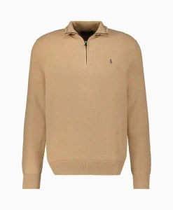 Ralph Lauren Pullover Quarterzip Cotton Beige*Heren Truien