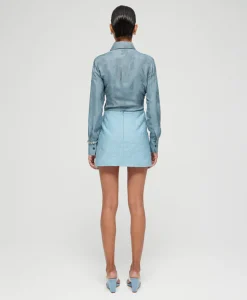 Róhe Rohe Minirok Short Jacquard Skirt Blauw*Dames Rokken