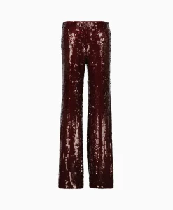 Rotate Pantalon Sequins Low Waist Bordeaux*Dames Broeken