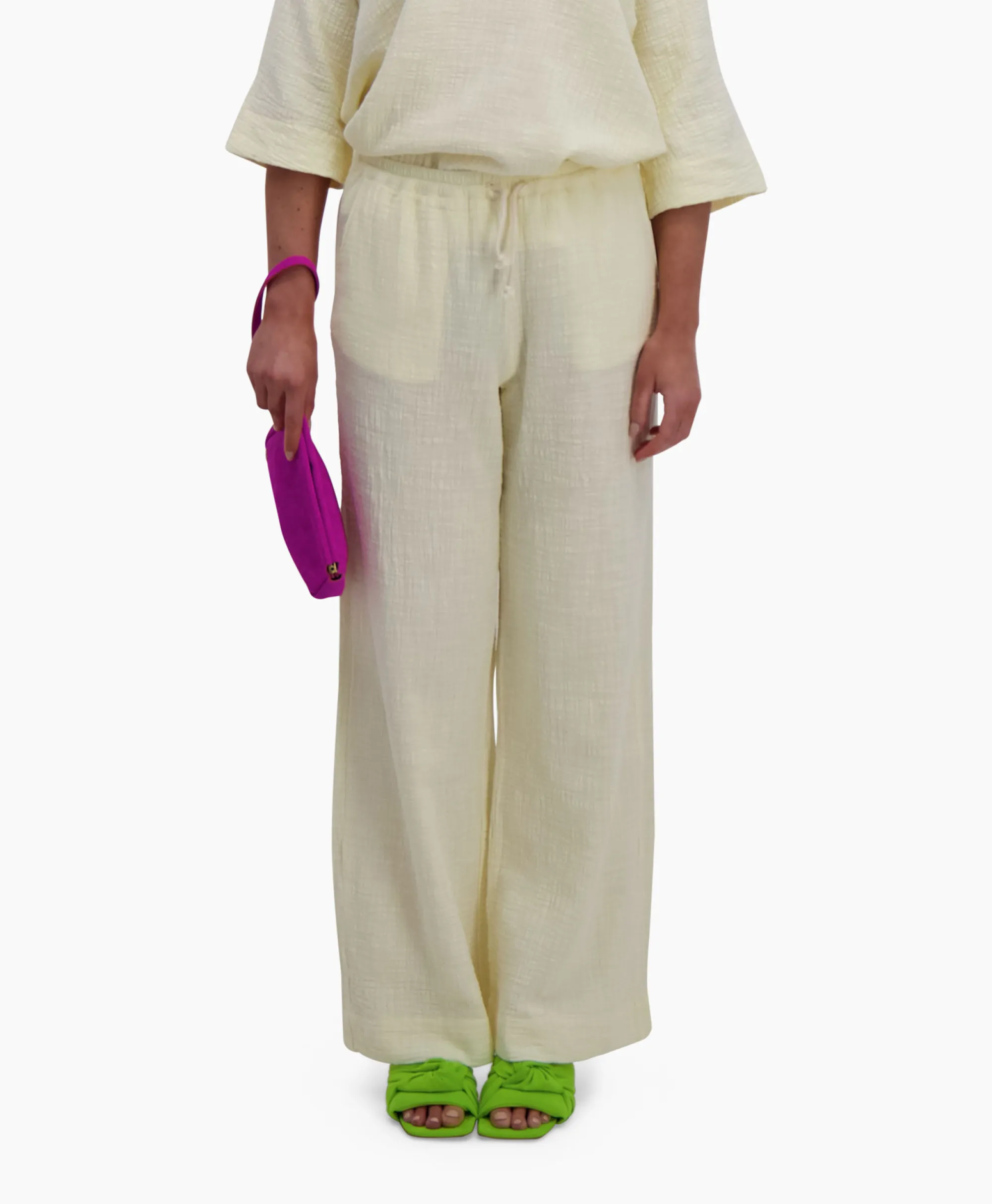 Sea Me Happy Pantalon Riley Bamboo Licht Geel*Dames Broeken