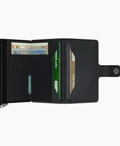 Secrid Portemonnee Premium Miniwallet Emboss Lines Black Zwart*Heren Portemonnees