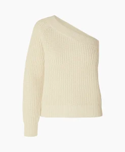 Selected Femme Gebreide Trui Sedora Ls Knit One Shoulder Off White*Dames Truien