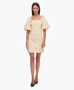 Selected Femme Jurk Firmina 3/4 On Off Short Dress B Zand*Dames Jurken