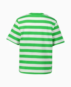 Selected Femme T-Shirt Korte Mouw Essential Ss Striped Boxy Tee N Groen*Dames T-Shirts & Tops