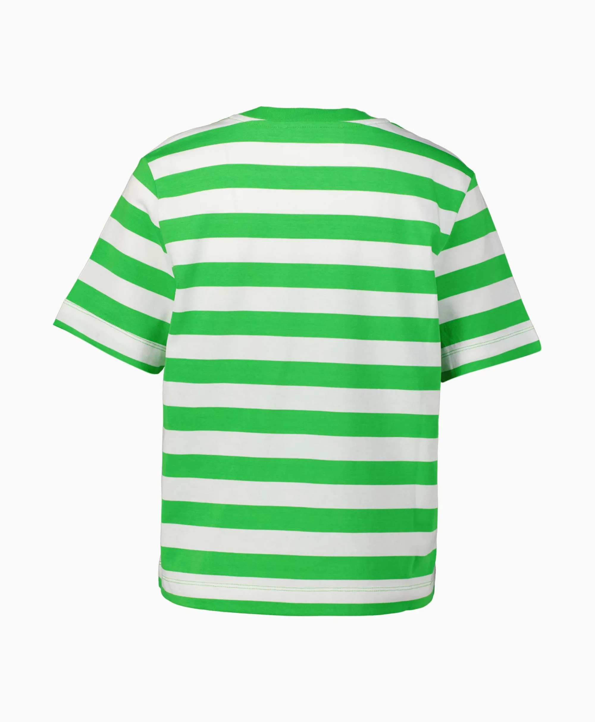 Selected Femme T-Shirt Korte Mouw Essential Ss Striped Boxy Tee N Groen*Dames T-Shirts & Tops
