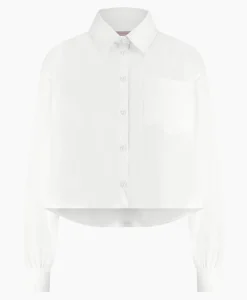 Studio Anneloes Blouse Dion Cropped Poplin Wit*Dames Blouses
