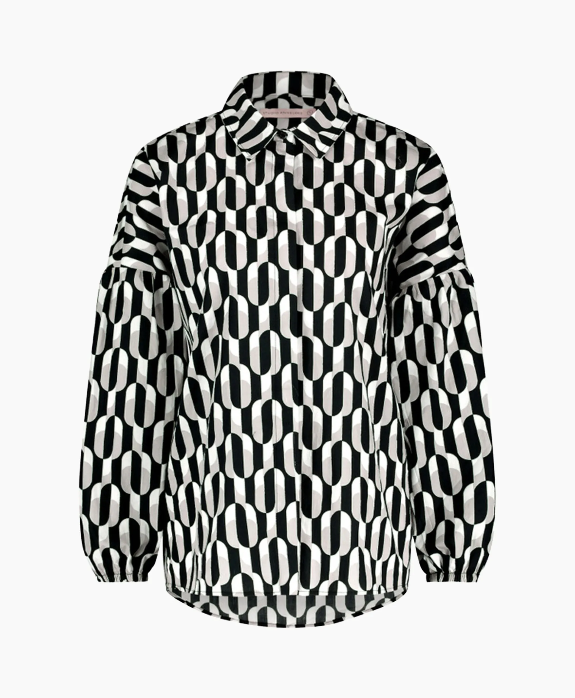 Studio Anneloes Blouse Havana Coffee Beans Zwart Dessin*Dames Blouses