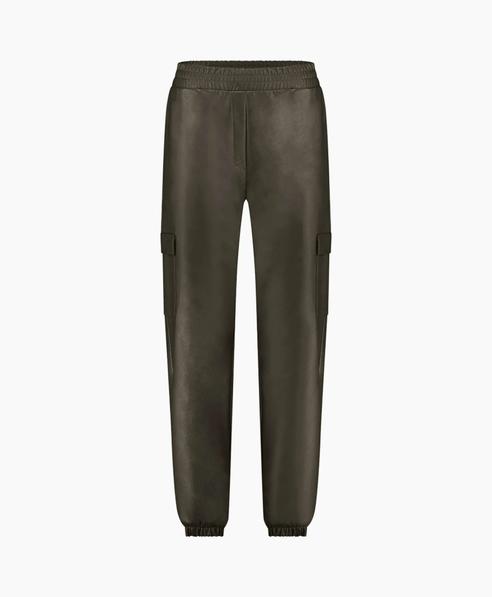 Studio Anneloes Broek Evi Leather Cargo Trousers Bruin Dessin*Dames Broeken
