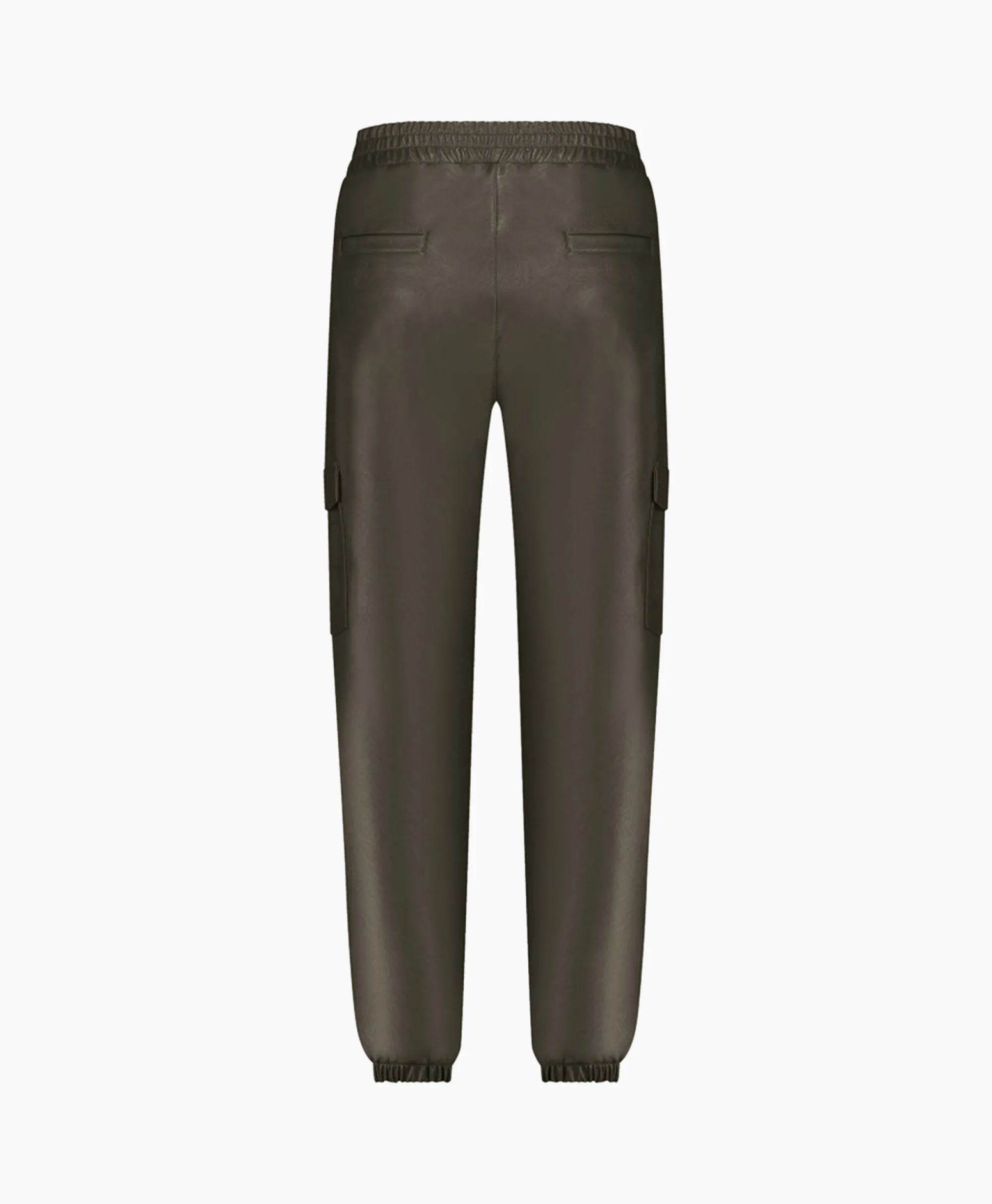 Studio Anneloes Broek Evi Leather Cargo Trousers Bruin Dessin*Dames Broeken