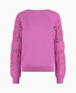 Studio Anneloes Pullover Dinah Crochet Roze*Dames Truien
