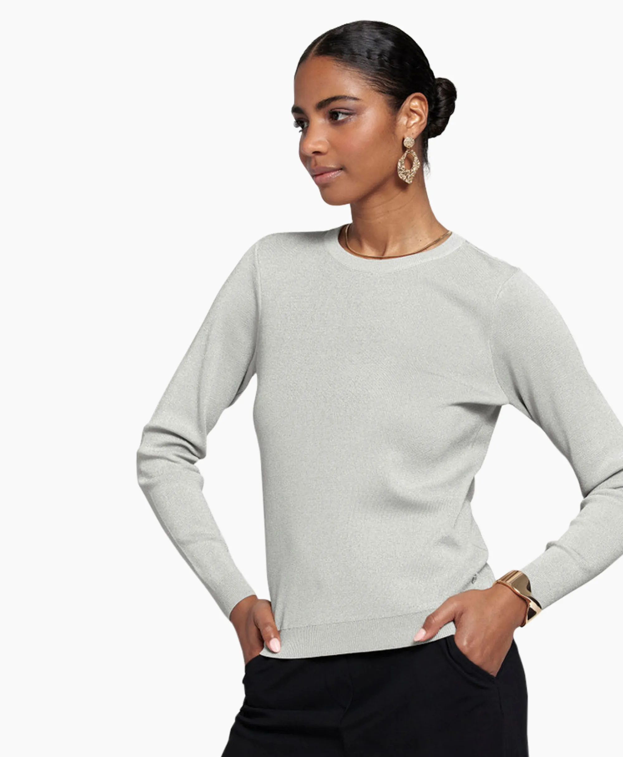 Studio Anneloes Pullover Luna Lurex Off White*Dames Truien
